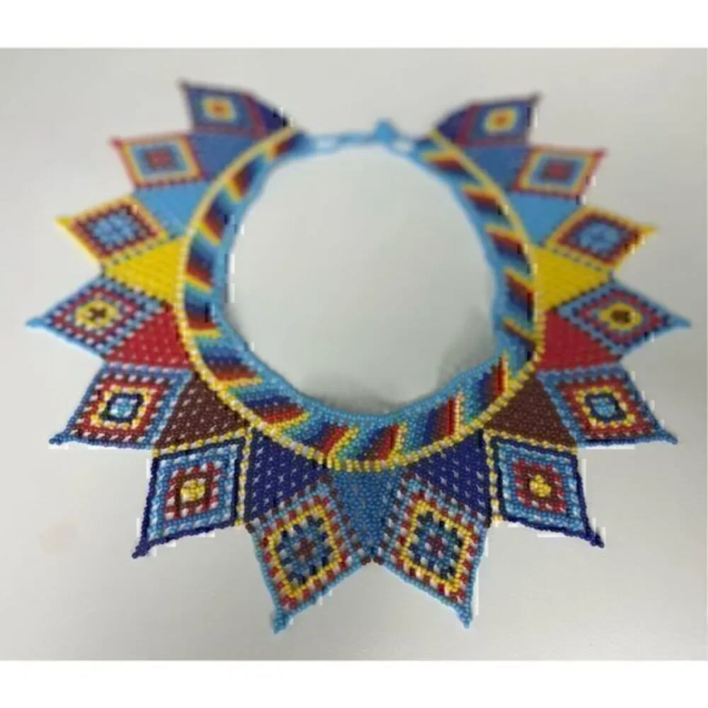 New Beautiful Handmade Colorful Beaded Mexican Collar Necklace
